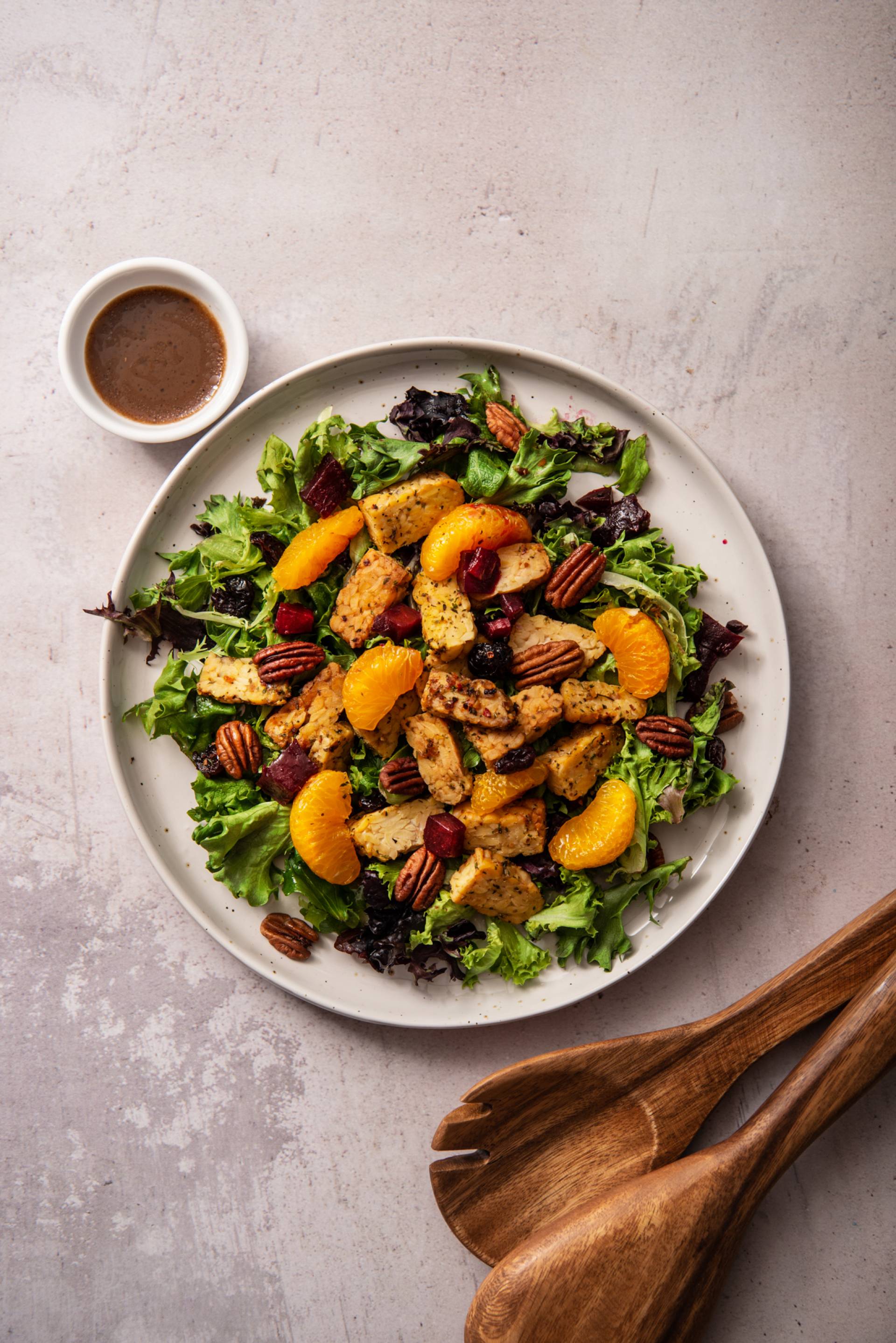 Citrus & Roasted Beets Tempeh Salad (MEAT FREE)