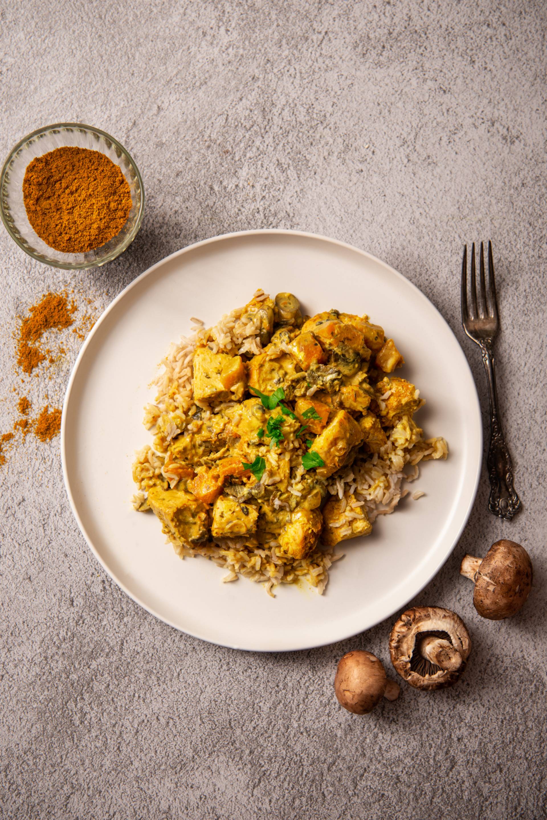 Squash & Mushroom Curry Chicken