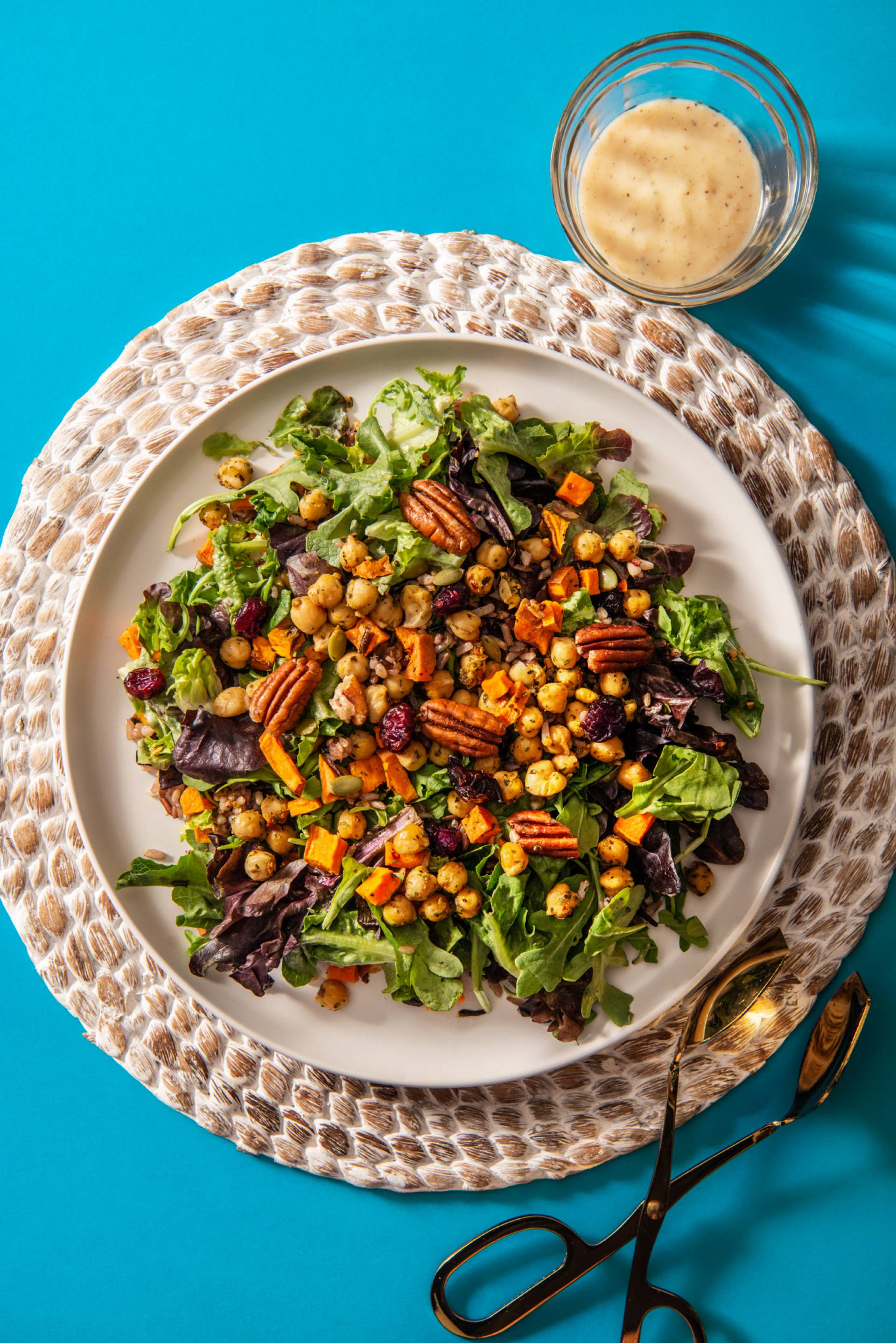 Hearty Sweet Potato & Wild Rice Curry Chickpea Salad (MEAT FREE)